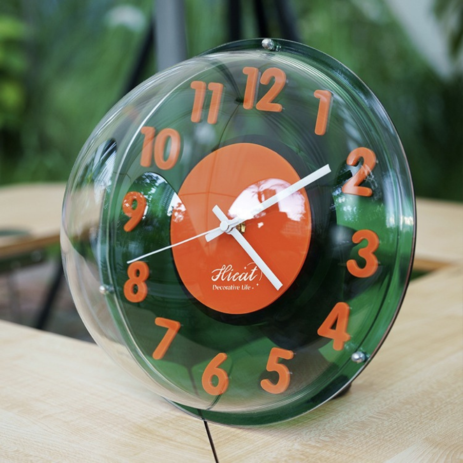 HICAT Transparent Green Bubble Clock - Stand included